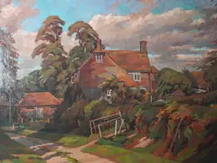The Home Farm, Firle, circa, 1965 by Percy Horton, ink, sold Dec 2025