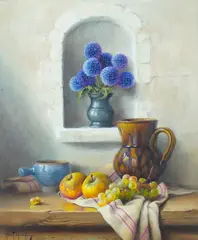 Les Chandon Bleus by Robert Chailloux, oil on canvas, sold Dec 2025