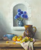 Les Chandon Bleus by Robert Chailloux, oil on canvas, sold Dec 2025