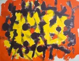 Yellow Centre, July 1969 by William Gear, acrylic on paper, sold Dec 2025