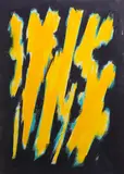 Yellow Vertical, 1970 by William Gear, acrylic on paper, sold Dec 2025