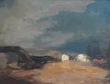 Landscape by Cirilo Martínez Novillo, oil on canvas board, sold Dec 2025