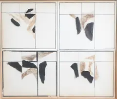 Four Collages - Paper and Charcoal by Sandra Blow, Charcoal', sold Dec 2025