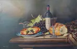 A still life study of a crab by Raymond Campbell, oil on canvas, sold Dec 2025