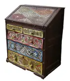An oak bureau by John Bratby, oil, sold Dec 2025