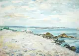 Coastal landscape by Paul Maze, watercolour, sold Dec 2025