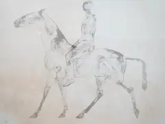 The Grey Rider by Elisabeth Frink, pencil, sold Dec 2025