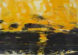 Sunset over Sea by John Houston, pencil, sold Dec 2025