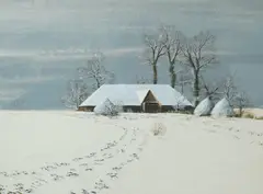 Winter Stillness by Paul Evans, gouache, sold Dec 2025