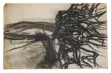 Landscape study by Brian Perrin, charcoal on paper, sold Dec 2025