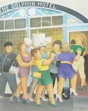 The Hen Night by Beryl Cook, pencil, sold Dec 2025