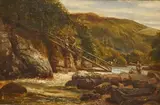 The Miners Bridge by Alfred Banner, 1893, oil on canvas, sold Nov 2025