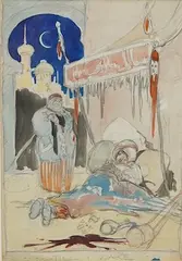 Til I Wake by René Bull, pencil and watercolour, offered Nov 2025