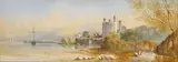 Lakeside landscape with castle by Henry Earp Snr, watercolour, offered Nov 2025