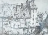 Old House, Espalion by Frank Brangwyn, etching, sold Nov 2025
