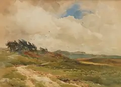 Rural landscape by Wycliffe Egginton, watercolour, sold Nov 2025