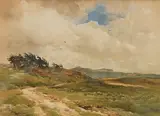Rural landscape by Wycliffe Egginton, watercolour, sold Nov 2025
