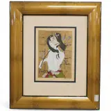 Semi-nude woman with a fox mask by Yoshimi Okamoto, pencil, sold Nov 2025