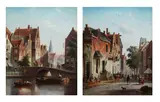 One depicting a bridge by Johannes Franciscus Spohler, oil, sold Nov 2025