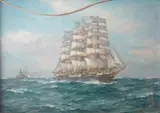 Untitled by B. F. Gribble, oil on board, sold Nov 2025