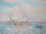 Feluccas on the Nile by B. F. Gribble, watercolour, sold Nov 2025