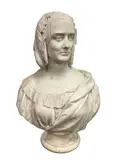 A life size marble bust of a lady by John Edward Jones, 1856, sculpture, sold Nov 2025