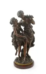 Les Soeurs by Mathurin Moreau, bronze, sold Nov 2025