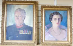 Portrait of a military officer and a companion portrait of a by Hal Bevan-Petman, oil on canvas, sold Nov 2025