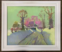 View across a Winter Lane by Roy Hodds, oil, sold Oct 2026
