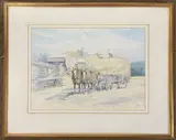 Hay Harvesting by Jason Partner, watercolor, sold Oct 2026