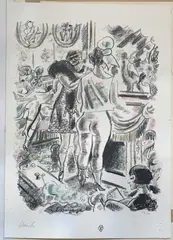 Interior scene with 1920s ladies by Charles Laborde, print (other), sold Oct 2026