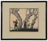 Hay Cutters by Eric Hesketh Hubbard, pencil, offered Jun 2020