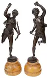 French patinated bronze figures by Ernest Rancoulet, bronze, offered Jun 2020