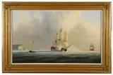H.M.S. Newcastle by Tim Thompson, oil on canvas, offered Feb 2020