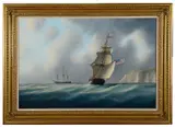 The Needles Offing by Tim Thompson, oil on canvas, offered Feb 2020