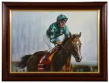 Frankie Dettori at Royal Ascot by Graham Isom, oil on canvas, offered Feb 2020