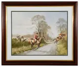 Fox Hunting scene by Graham Isom, watercolour, offered Feb 2020