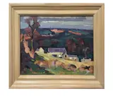Distant Summer View by James Fry, oil on canvas board, offered Feb 2020