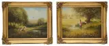 Children with kites by Ted Dyer, oil on canvas, offered Feb 2020