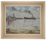 On Southampton water by David Birch, oil on board, offered Feb 2020