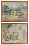Farmyard scene by Dorothy Bradshaw, watercolour, offered Feb 2020