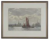 Views of the industrial Thames by William G. Morden, watercolour, offered Nov 2019