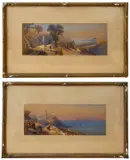 Views of the Italian coastline by Thomas Charles L Rowbotham, 1869, watercolour, offered Nov 2019