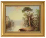 Italian river landscape by James Salt, oil on canvas, offered Oct 2019