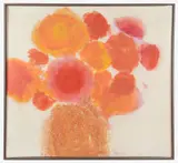 Red flowers on white by Julio Micheli, oil on canvas, offered Oct 2019