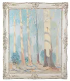 Gum trees by William Francis Longstaff, oil on canvas, offered Oct 2019
