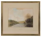 River view by Thomas William Hammond, pastel, offered Oct 2019