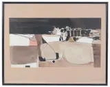 Abstract landscape by Julio Micheli, ink and wash, offered Oct 2019