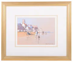 Four seaside views by Bernard McDonald, watercolour, offered Oct 2019