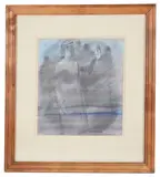 Study of woman waving by Barnett Freedman, mixed media, offered Jul 2019